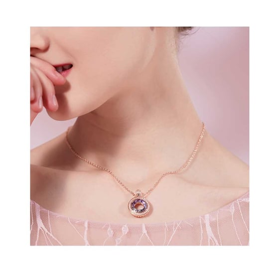 Swarovski - Perfume Bottle Pendant Necklace with Swarovski Crystal Pink Blue Purple