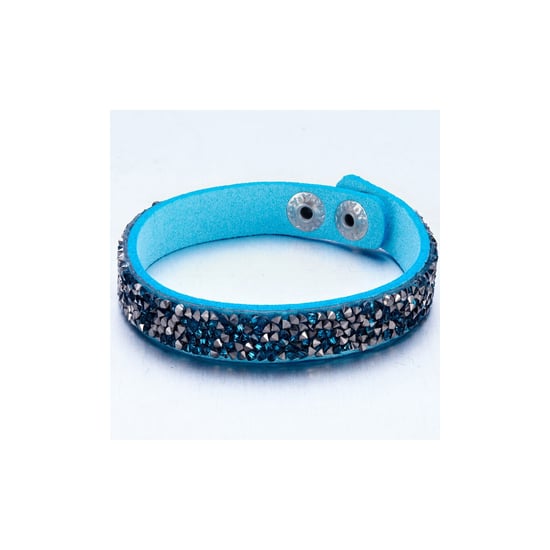 Swarovski - Bracelet orné de Cristaux Turquoises et Argentés de Swarovski et Cuir Turquoise - Image 2