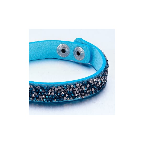 Swarovski - Bracelet orné de Cristaux Turquoises et Argentés de Swarovski et Cuir Turquoise - Image 3