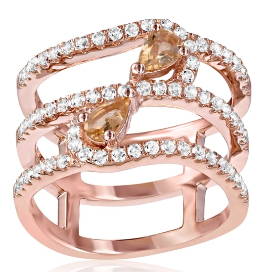 Swarovski - 66 White and Champagne Swarovski Crystal Zirconia and 925 Silver and Rose Gold Plated