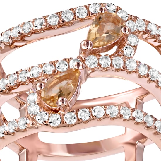 Swarovski - 66 White and Champagne Swarovski Crystal Zirconia and 925 Silver and Rose Gold Plated