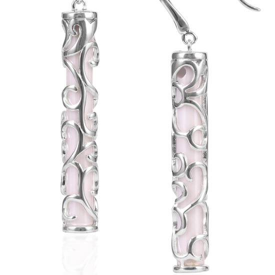 White Ceramic Tiki Earrings and 925 Silver