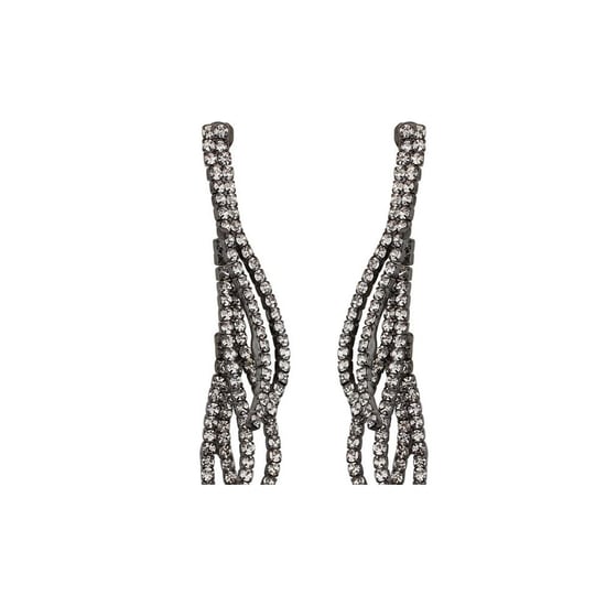 White Crystals Dangling Earrings