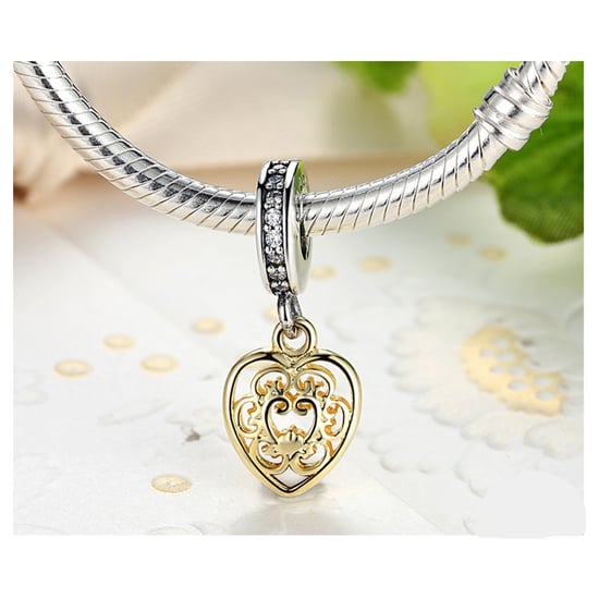 Charms Bead Pendant Heart in Silver 925