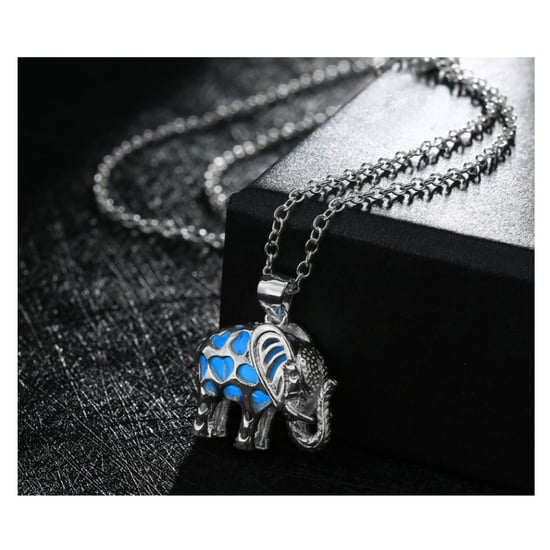 Pendentif Eléphant Fluorescent Bleu - Image 2