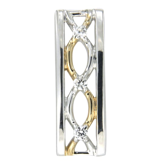 Swarovski - Pendentif Rectangle Doré et Argent 925 orné de Cristaux Swarovski Blanc - Image 2