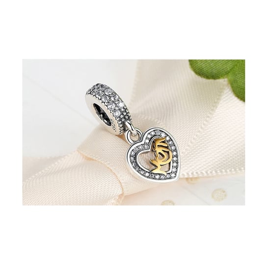 925 Silver Mother Heart Pendant Charms Bead