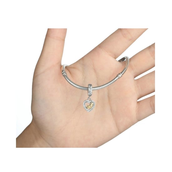 925 Silver Mother Heart Pendant Charms Bead
