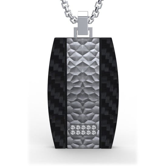 Black Carbon and Cubic Zirconia Stones Men Pendant