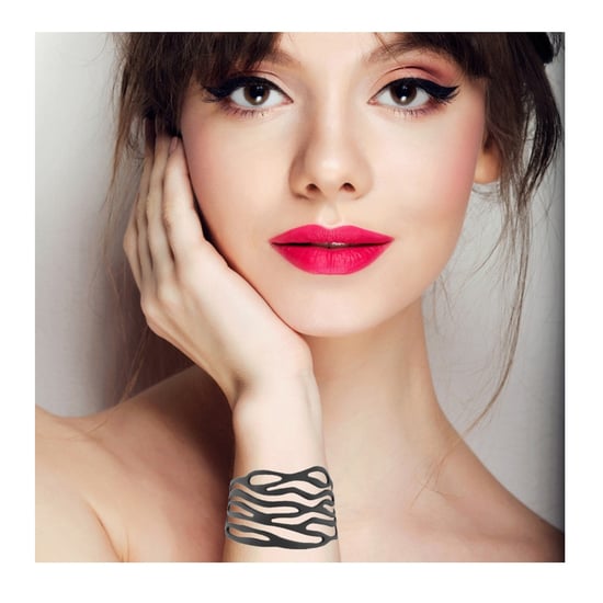 Black Silicone Gum Jungle Bracelet Effect Tatto