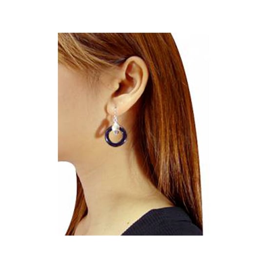 Hanging Earrings in Blue Sandstone and 925 Silver