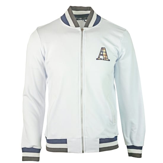 Aquascutum A Logo Zip Pullover Weiß Jacke - Image 1