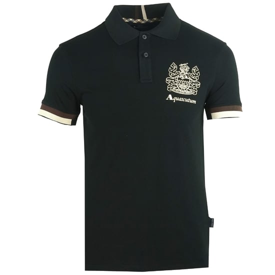 Aquascutum Aldis Crest Logo Schwarzes Poloshirt - Image 1