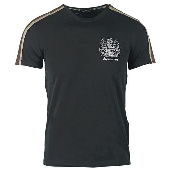 Aquascutum Schulterstreifen Schwarzes T-Shirt - Image 1