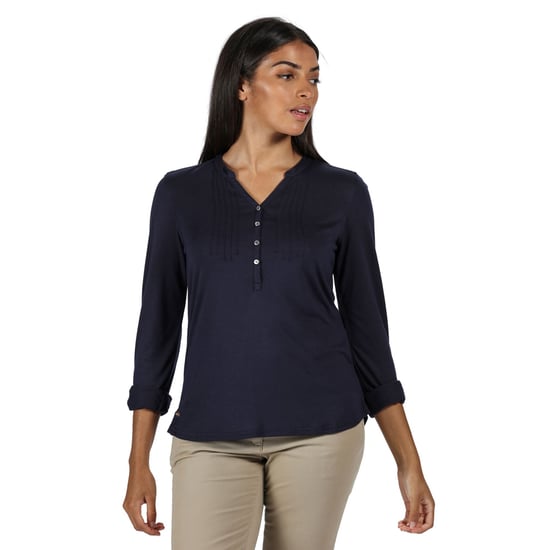 Regatta Womens Fflur Button Detail Jersey Blouse Shirt