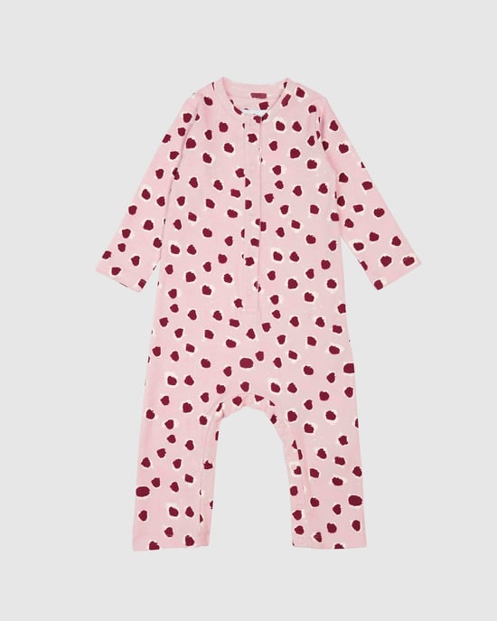 Pink Painted dot Romper