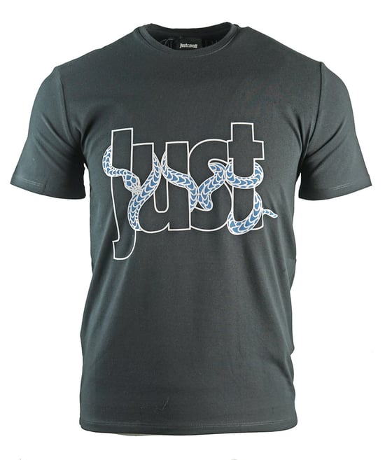 Just Cavalli Schlangenlogo Schwarzes T-Shirt - Image 1