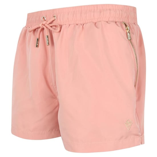 Signature Harbor Pink Swim Shorts with Gold Detailing