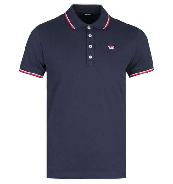 Diesel D Logo Polo-Shirt mit schwarzem Kragen - Image 1