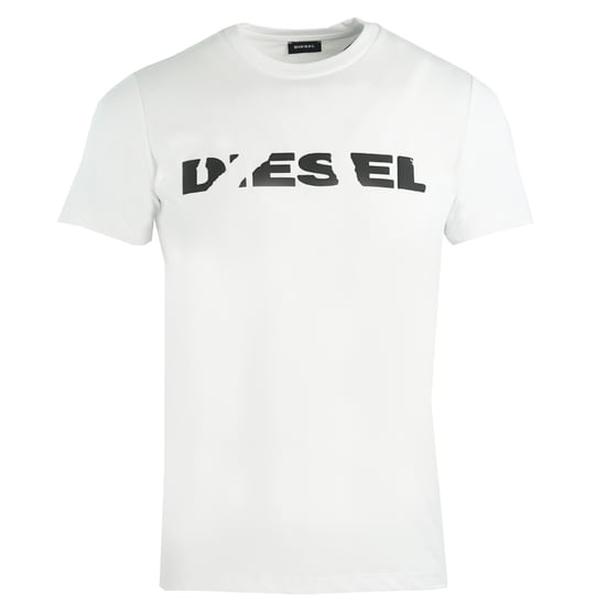 Diesel T-Diego-Brok Ripped Logo White T-Shirt