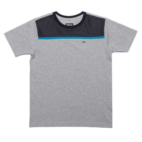 Boy's Lacoste Junior Sport Panel T-Shirt in White blue