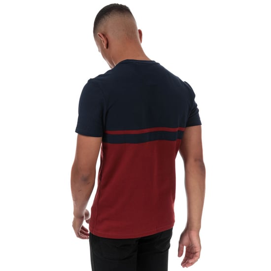 Lyle And Scott Panel Stripe T-Shirt für Herren in Navy Rot - Image 2