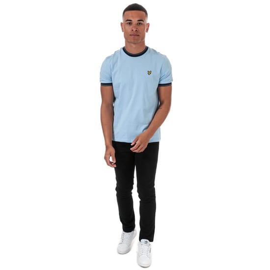 Men's Lyle And Scott Taped Ringer T-Shirt in Blue