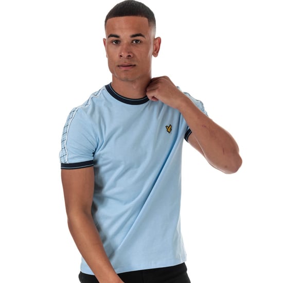 Men's Lyle And Scott Taped Ringer T-Shirt in Blue