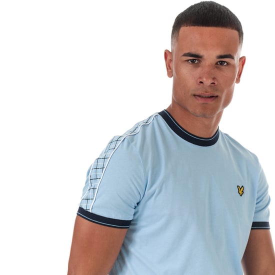 Men's Lyle And Scott Taped Ringer T-Shirt in Blue