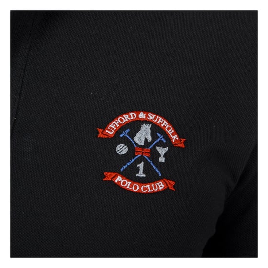 Ufford & Suffolk Polo Club Mens Polo Short Sleeves Black ENIGMA