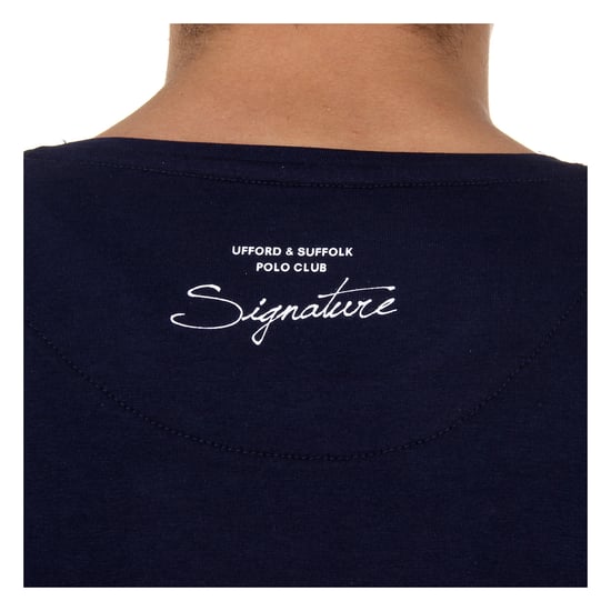 Ufford & Suffolk Polo Club Mens T-Shirt Short Sleeves Round Neck US027 NAVY BLUE