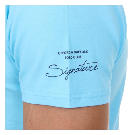 Ufford & Suffolk Polo Club Mens T-Shirt Short Sleeves Round Neck US028 BLUE