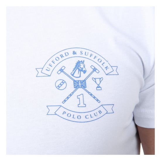 Ufford & Suffolk Polo Club Mens T-Shirt Short Sleeves Round Neck US028 WHITE