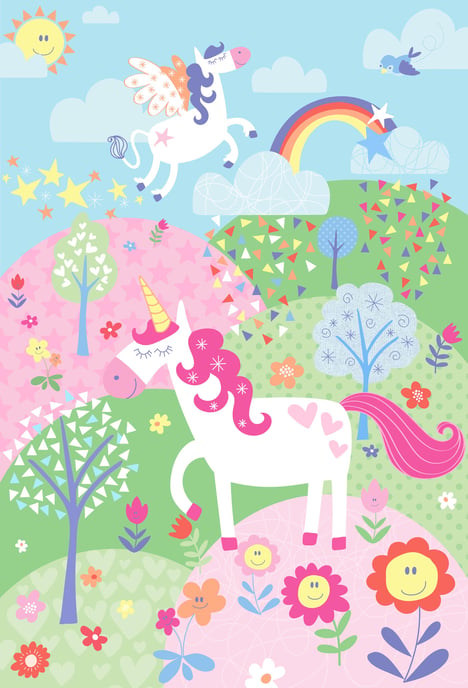 Einhorn Wandtapete Rosa - Image 1
