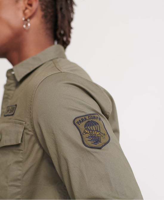 Superdry Core Military Patched Long Sleeved Shirt