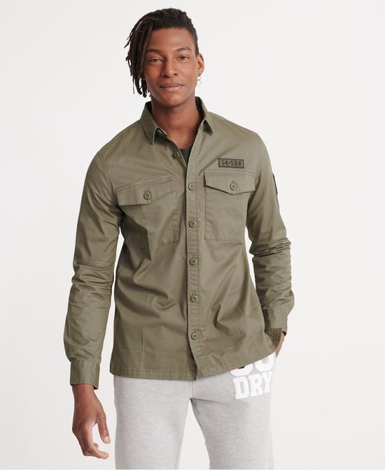Superdry Core Military Patched Long Sleeved Shirt