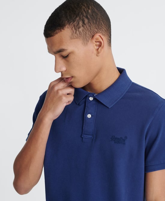 SUPERDRY Polo en piqué délavé Vintage en coton bio - Image 4