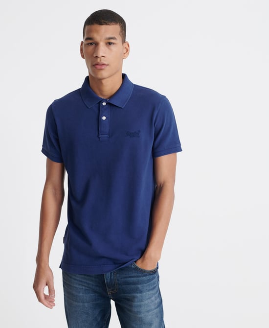 SUPERDRY Polo en piqué délavé Vintage en coton bio - Image 1