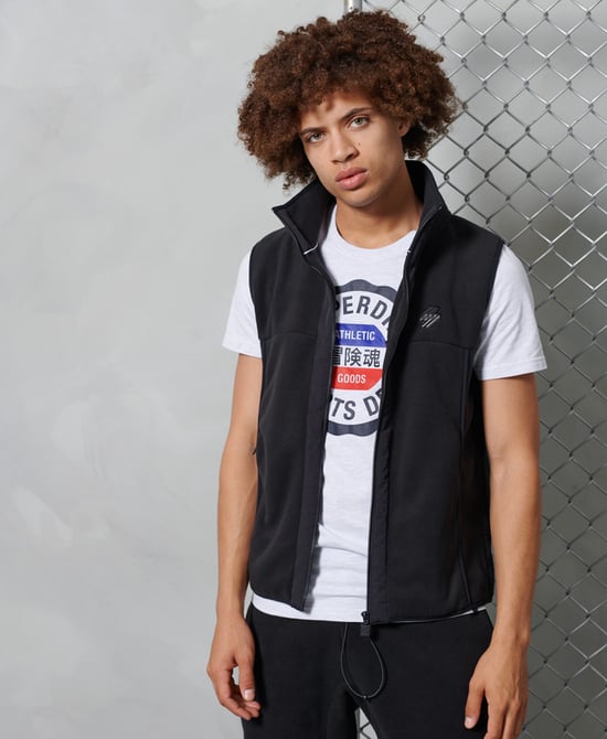 Superdry Sportstyle Black Fleece Gilet