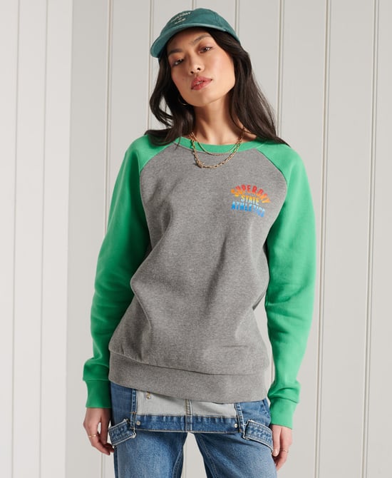 Superdry Rainbow Fade Raglan Crew Sweatshirt