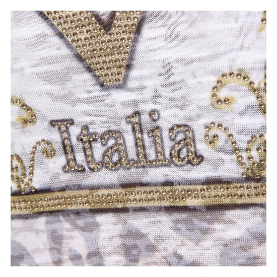 V 1969 Italia Womens T-shirt Short Sleeves V-Neck White EVELYN