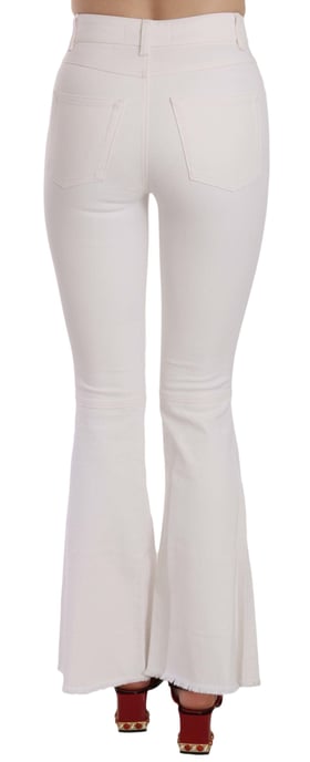 Dolce & Gabbana - Pantalon en coton stretch évasé à cœur blanc pour femme - Image 4