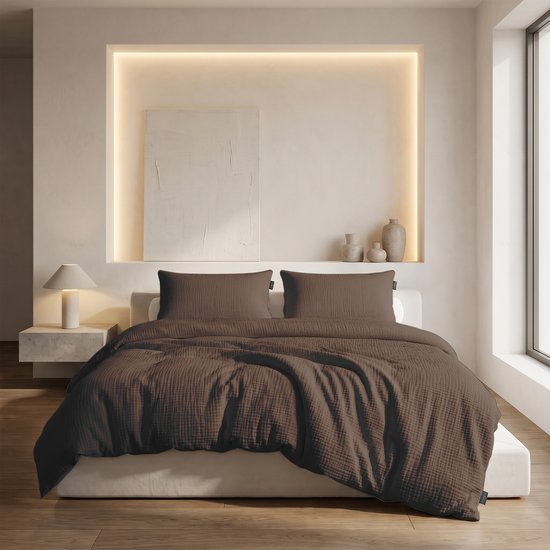 Duvet-Cover-Set Mousseline Micro – Schokolade - Image 2
