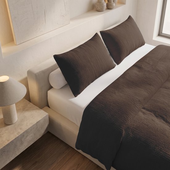 Duvet-Cover-Set Mousseline Micro – Schokolade - Image 3
