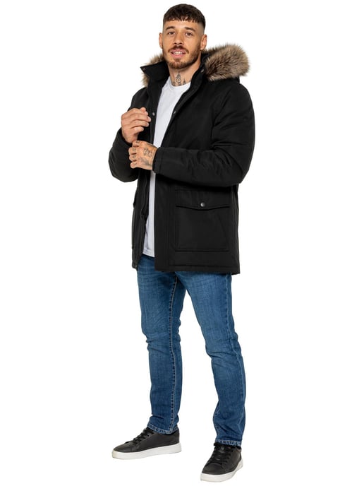 Kruze By Enzo Gepolsterter Parka für Herren - Khaki - Image 5