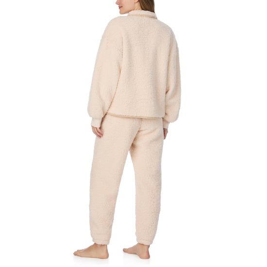 DKNY Sherpa-Zip-Oberteil- und Jogginghosen-Set Creme - Image 2