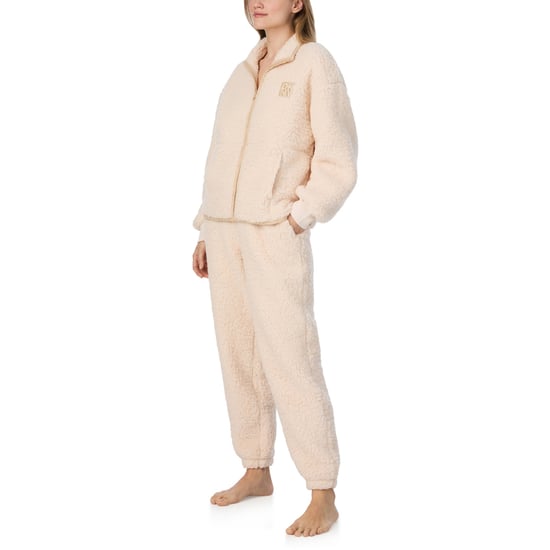 DKNY Sherpa-Zip-Oberteil- und Jogginghosen-Set Creme - Image 3