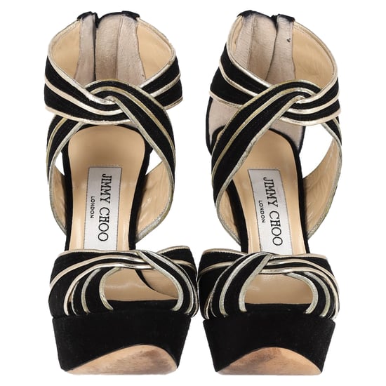 Jimmy Choo Koko Plateau-Sandalen aus schwarzem Wildleder - Image 3