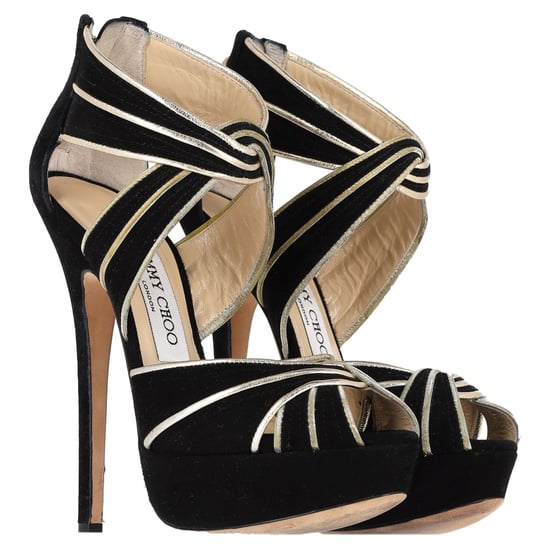 Jimmy Choo Koko Plateau-Sandalen aus schwarzem Wildleder - Image 5