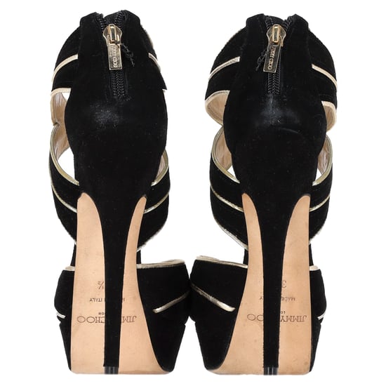 Jimmy Choo Koko Plateau-Sandalen aus schwarzem Wildleder - Image 6